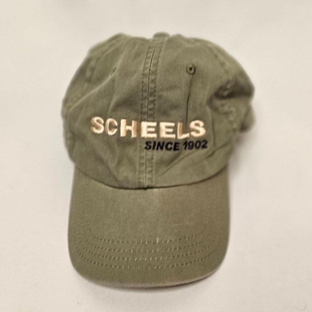 SCHEELS Since 1902 Army Green Baseball Cap – 100% Cotton Adjustable Hat with Emb